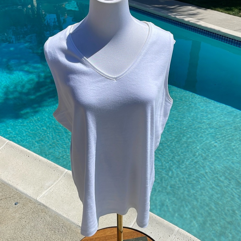 Chico’s  white cotton sleeveless top | Size 3 / Equivalent to Size 16